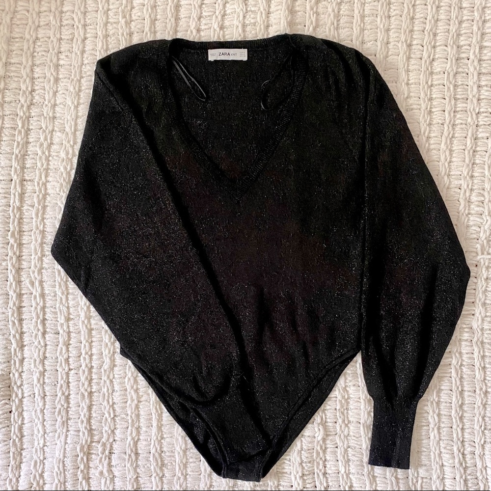 Zara Knit- Bodysuit V-neck Sweater